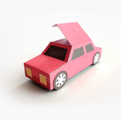 COCHE tipo D. Juguete de papel / caja de regalo