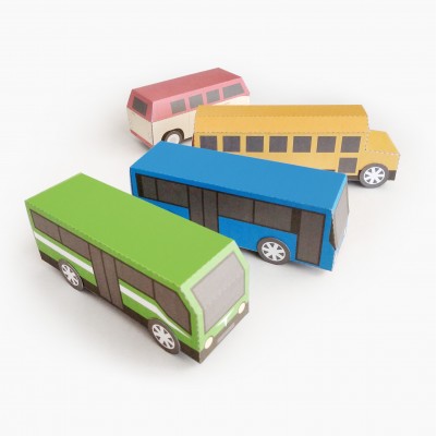 BUSES 4 en 1. Juguetes de Papel / Cajas Regalo