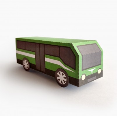 BUS Tipo A. Juguete de Papel / Caja de Regalo